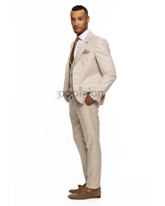 Κοστούμι Dezign μπεζ SLIM FIT