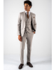 Κοστούμι Black Papigion Katania μπεζ με ρίγα γαλάζια SLIM FIT