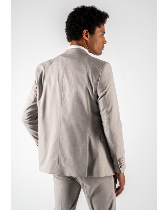 Κοστούμι Black Papigion Katania μπεζ με ρίγα γαλάζια SLIM FIT