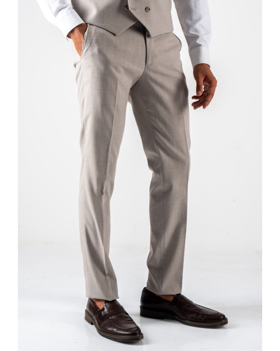 Κοστούμι Black Papigion Katania μπεζ με ρίγα γαλάζια SLIM FIT