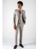 Κοστούμι Black Papigion Katania μπεζ με ρίγα γαλάζια SLIM FIT