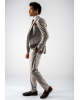 Κοστούμι Black Papigion Katania μπεζ με ρίγα γαλάζια SLIM FIT