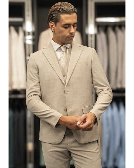 Κοστούμι Artisti Italiani μπεζ SLIM FIT