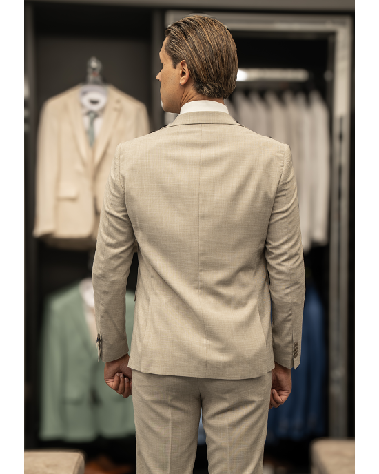 Κοστούμι Artisti Italiani μπεζ SLIM FIT