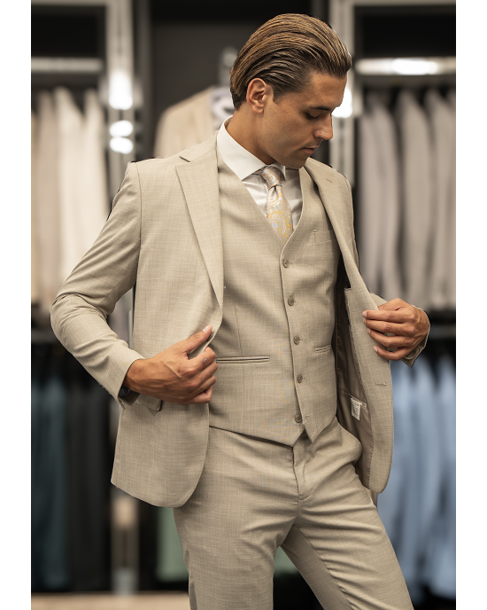 Κοστούμι Artisti Italiani μπεζ SLIM FIT