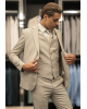 Κοστούμι Artisti Italiani μπεζ SLIM FIT