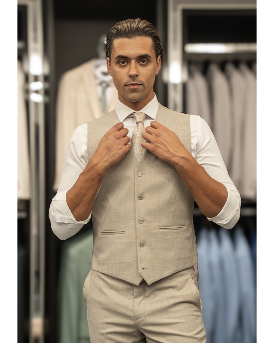 Κοστούμι Artisti Italiani μπεζ SLIM FIT