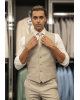Κοστούμι Artisti Italiani μπεζ SLIM FIT