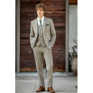 Κοστούμι Dezign μπεζ καρό