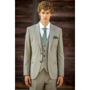 Κοστούμι Dezign μπεζ καρό