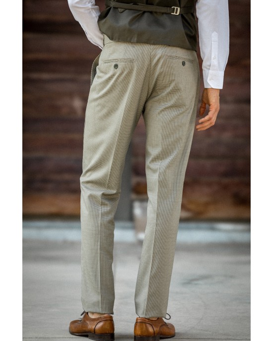 Κοστούμι Dezign μπεζ καρό SLIM FIT