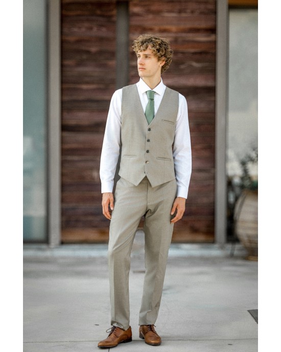 Κοστούμι Dezign μπεζ καρό SLIM FIT