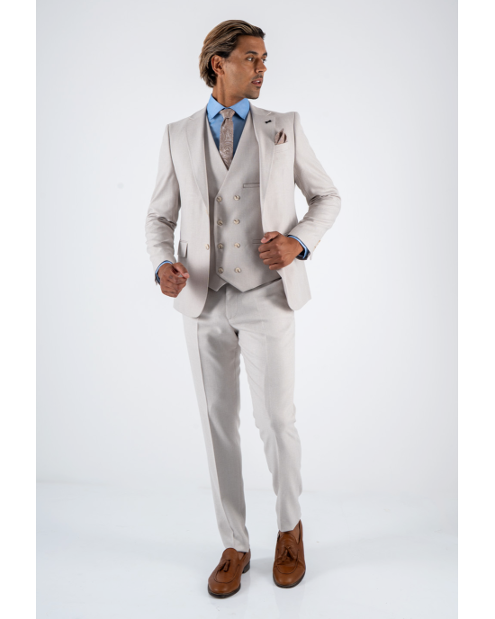 Κοστούμι Black Papigion Novara μπεζ SLIM FIT