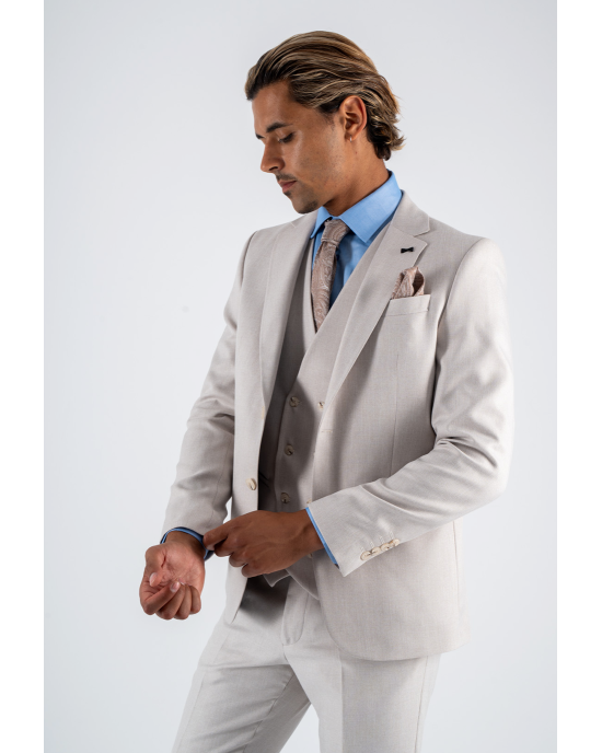 Κοστούμι Black Papigion Novara μπεζ SLIM FIT