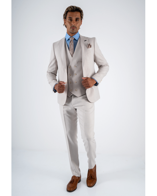 Κοστούμι Black Papigion Novara μπεζ SLIM FIT