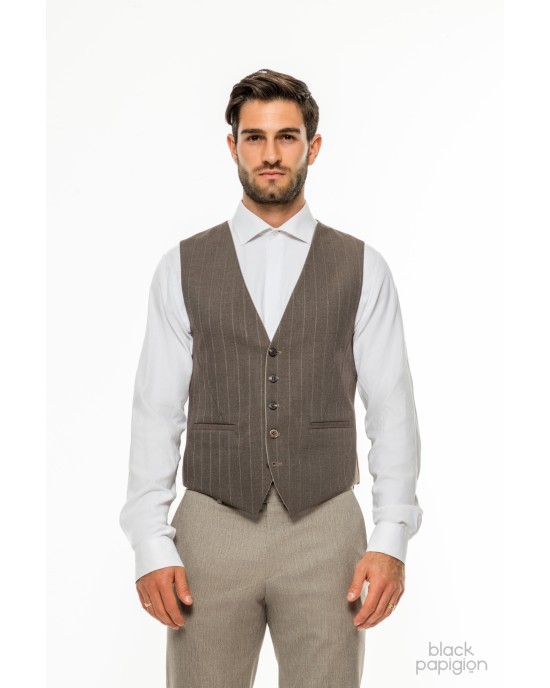 Κοστούμι Dezign μπεζ SLIM FIT