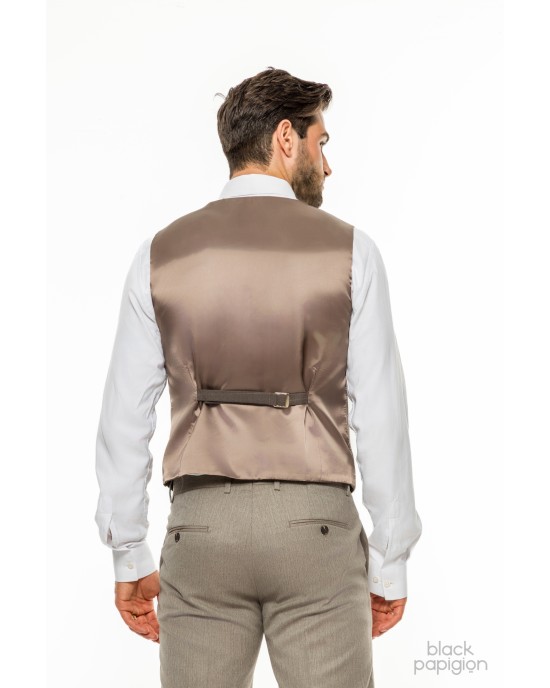 Κοστούμι Dezign μπεζ SLIM FIT