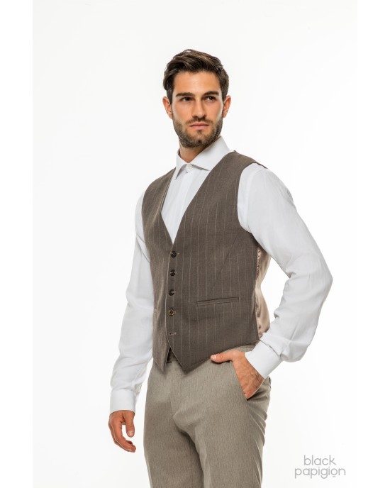 Κοστούμι Dezign μπεζ SLIM FIT