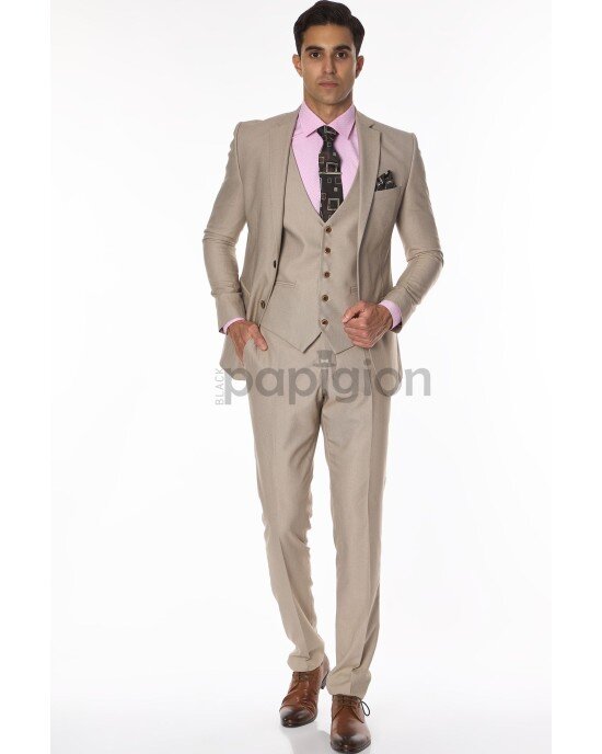 Κοστούμι Fabio Franco μπεζ SLIM FIT Κοστούμι Fabio Franco μπεζ SLIM FIT