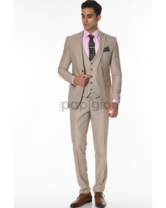 Κοστούμι Fabio Franco μπεζ SLIM FIT Κοστούμι Fabio Franco μπεζ SLIM FIT