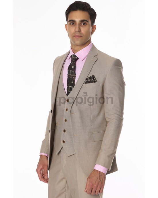 Κοστούμι Fabio Franco μπεζ SLIM FIT Κοστούμι Fabio Franco μπεζ SLIM FIT