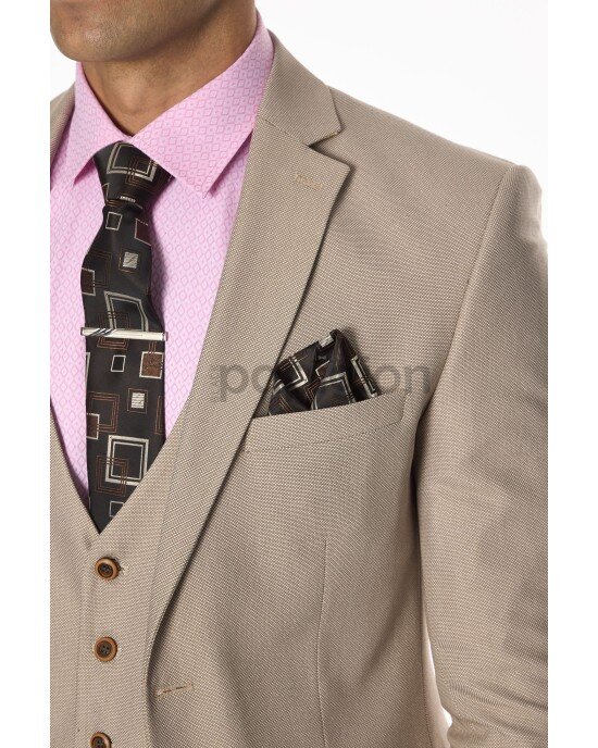 Κοστούμι Fabio Franco μπεζ SLIM FIT Κοστούμι Fabio Franco μπεζ SLIM FIT