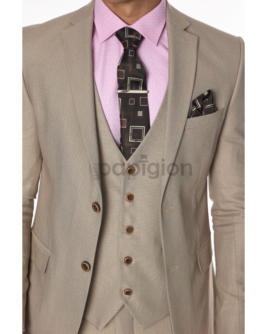 Κοστούμι Fabio Franco μπεζ SLIM FIT Κοστούμι Fabio Franco μπεζ SLIM FIT
