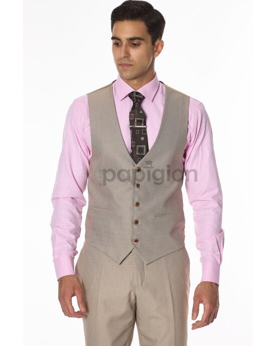 Κοστούμι Fabio Franco μπεζ SLIM FIT Κοστούμι Fabio Franco μπεζ SLIM FIT
