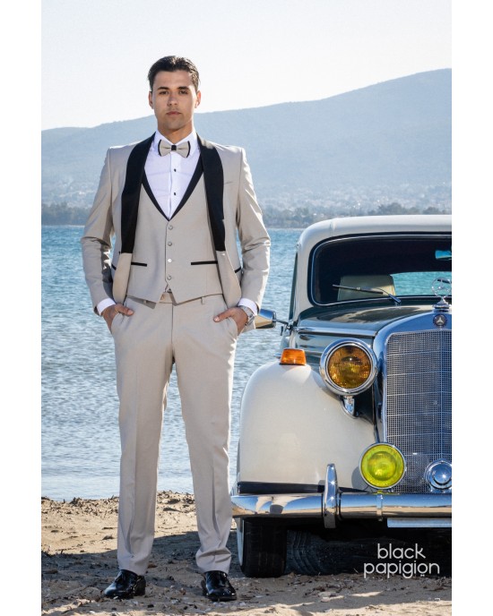 Κοστούμι 19V69 Italia Versace Abbigliamento Bruno μπεζ SLIM FIT