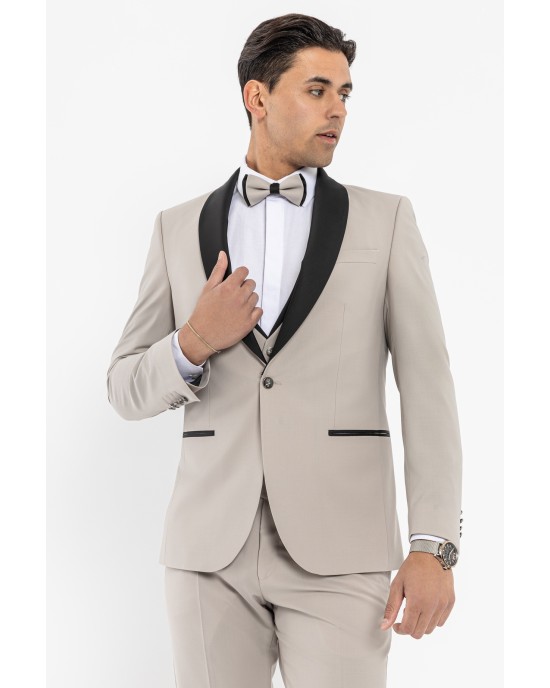 Κοστούμι 19V69 Italia Versace Abbigliamento Bruno μπεζ SLIM FIT
