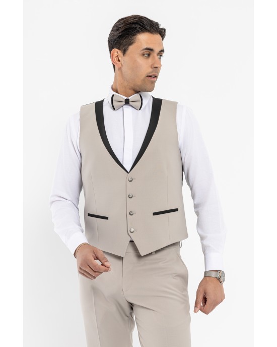 Κοστούμι 19V69 Italia Versace Abbigliamento Bruno μπεζ SLIM FIT