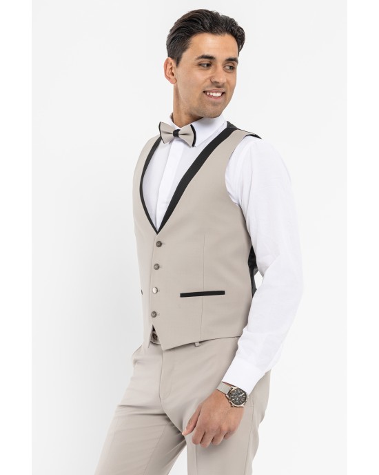 Κοστούμι 19V69 Italia Versace Abbigliamento Bruno μπεζ SLIM FIT