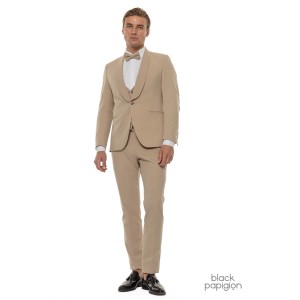 Κοστούμι 19V69 Italia Versace Abbigliamento Smoking Strech μπεζ