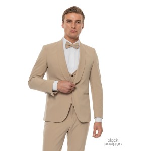 Κοστούμι 19V69 Italia Versace Abbigliamento Smoking Strech μπεζ