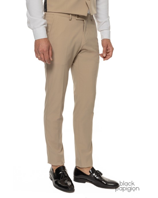 Κοστούμι 19V69 Italia Versace Abbigliamento Smoking Strech μπεζ SLIM FIT