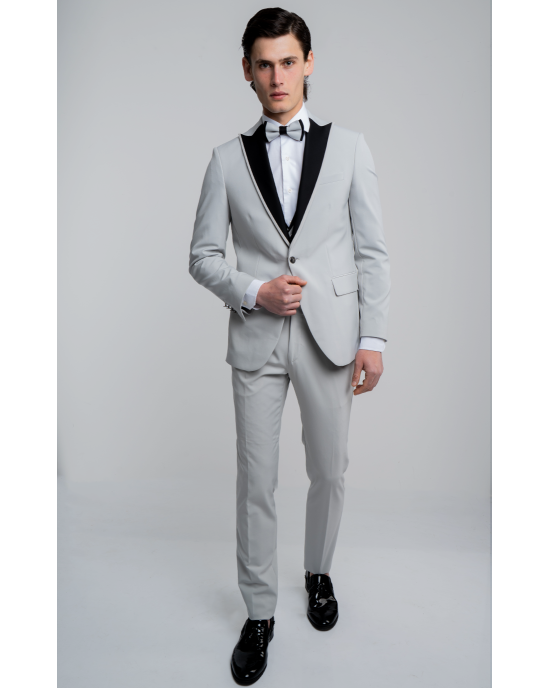 Κοστούμι 19V69 Italia Versace Abbigliamento Adriano Stretch μπεζ SLIM FIT