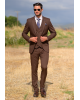 Κοστούμι Black Papigion καφέ SLIM FIT