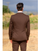 Κοστούμι Black Papigion καφέ SLIM FIT
