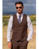 Κοστούμι Black Papigion καφέ SLIM FIT