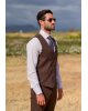 Κοστούμι Black Papigion καφέ SLIM FIT