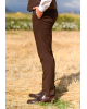 Κοστούμι Black Papigion καφέ SLIM FIT