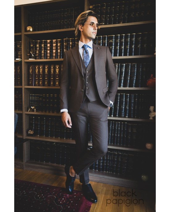 Κοστούμι Vittorio Flavio καφέ SLIM FIT