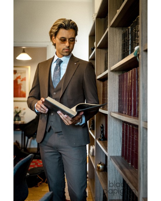 Κοστούμι Vittorio Flavio καφέ SLIM FIT