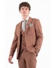 Κοστούμι Vittorio Rossi καφέ SLIM FIT