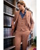Κοστούμι Vittorio Rossi καφέ SLIM FIT