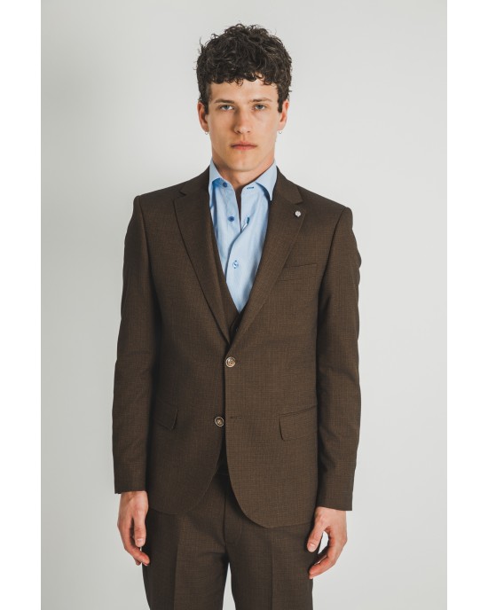 Κοστούμι Vittorio Luca καφέ SLIM FIT