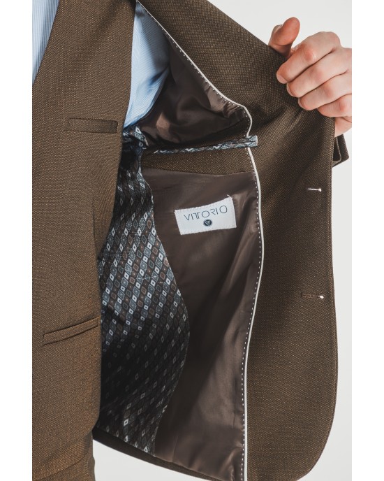 Κοστούμι Vittorio Luca καφέ SLIM FIT