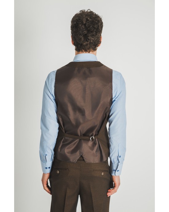 Κοστούμι Vittorio Luca καφέ SLIM FIT