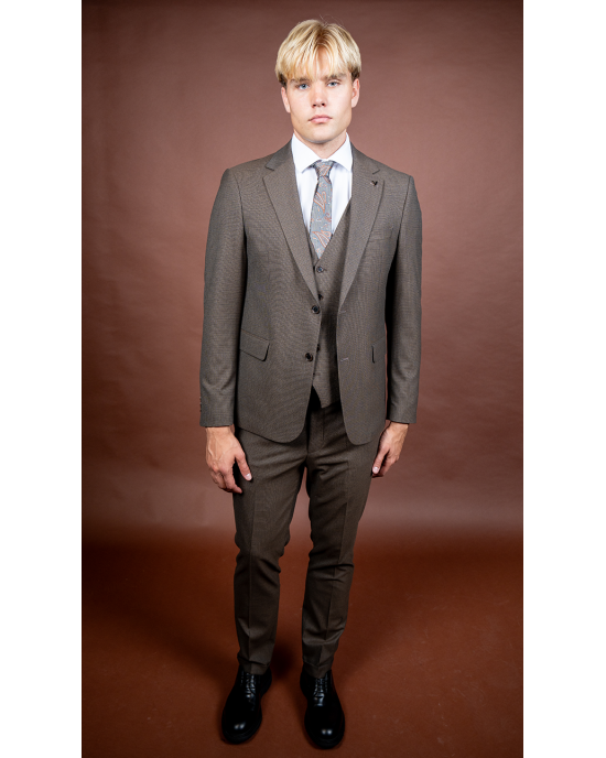 Κοστούμι Vittorio Notte καφέ SLIM FIT