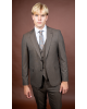 Κοστούμι Vittorio Notte καφέ SLIM FIT